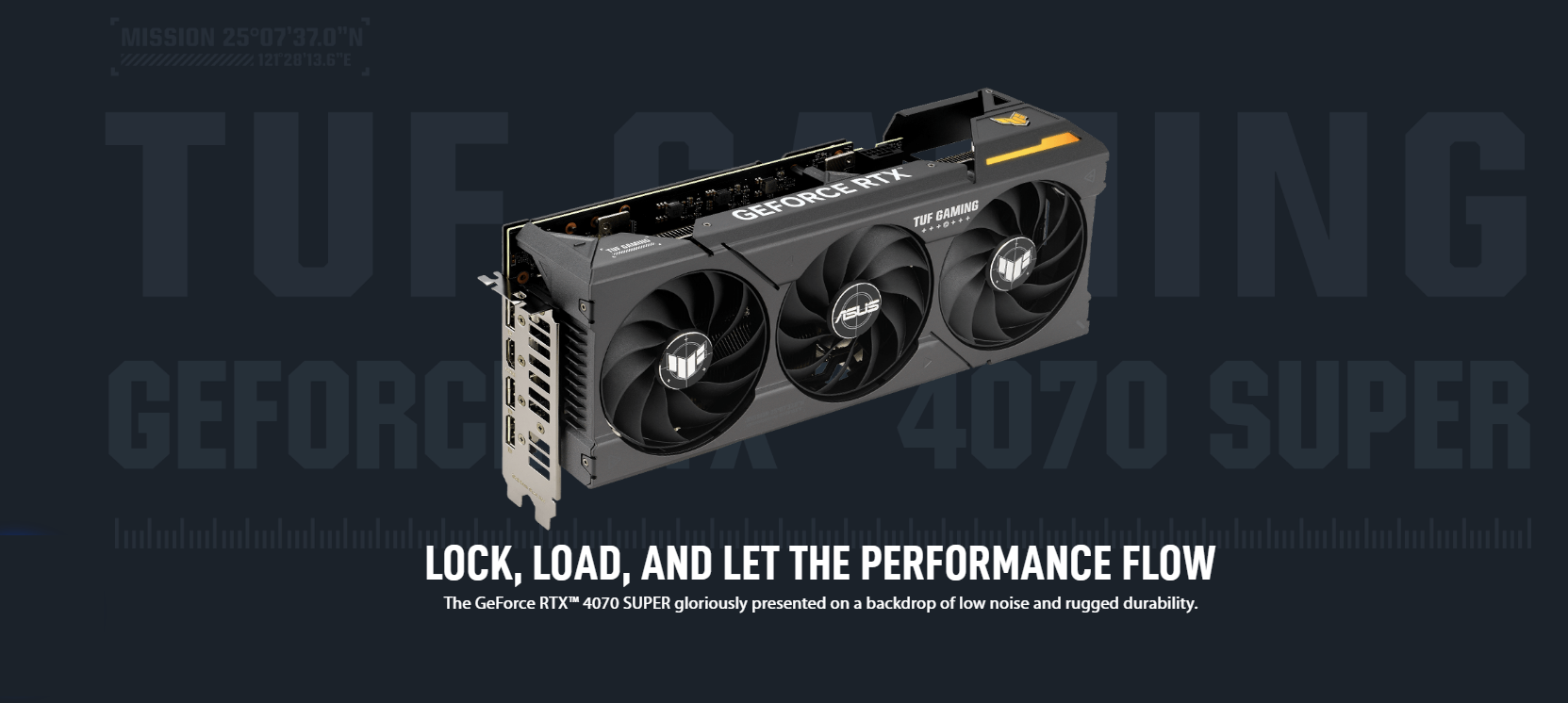 A large marketing image providing additional information about the product ASUS GeForce RTX 4070 SUPER TUF Gaming 12GB GDDR6X - Additional alt info not provided